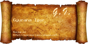 Gyurana Igor névjegykártya